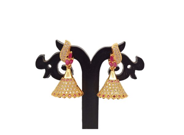 1 Gram Gold Plated AD Jhumki