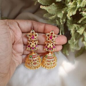 1 Gram Gold Plated AD Jhumki