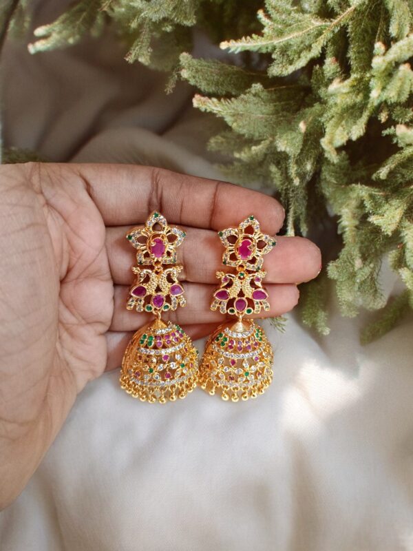 1 Gram Gold Plated AD Jhumki