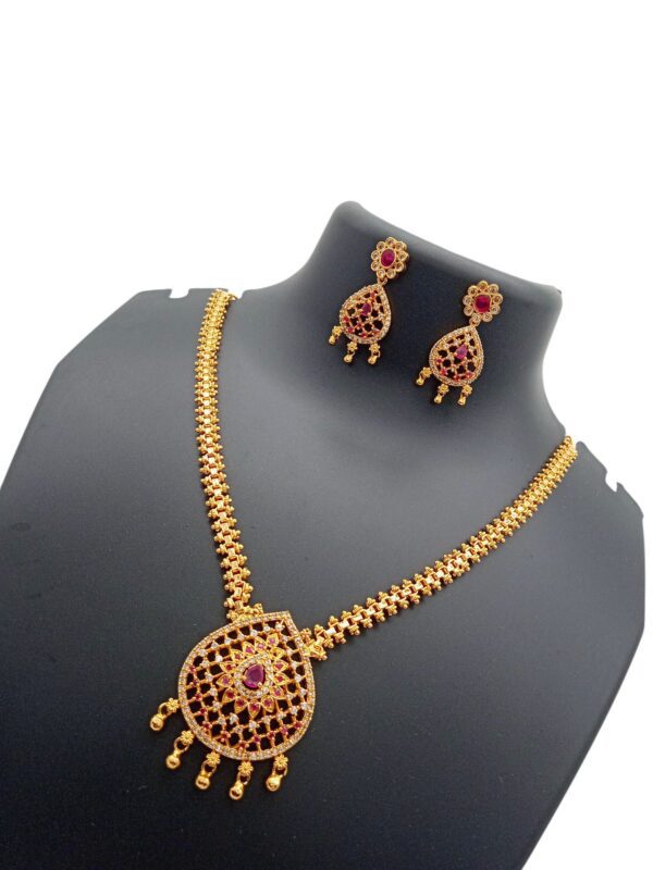 1 Gram Gold Plated AD Jewellery Set/Necklace Set