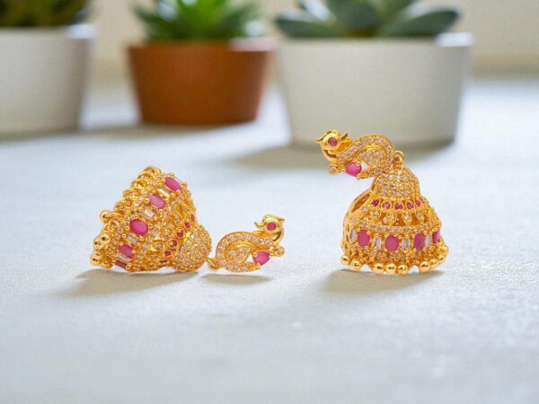 1 Gram Gold Plated AD Jhumki