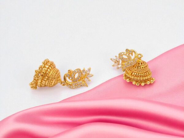 1 Gram Gold Plated AD Jhumki