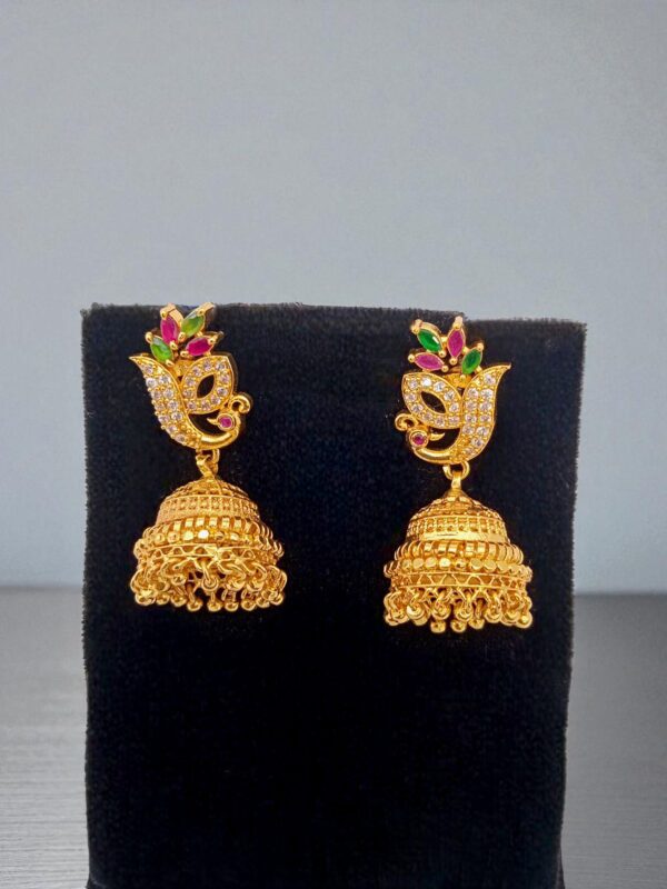 1 Gram Gold Plated AD Jhumki