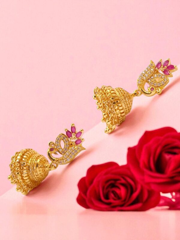 1 Gram Gold Plated AD Jhumki